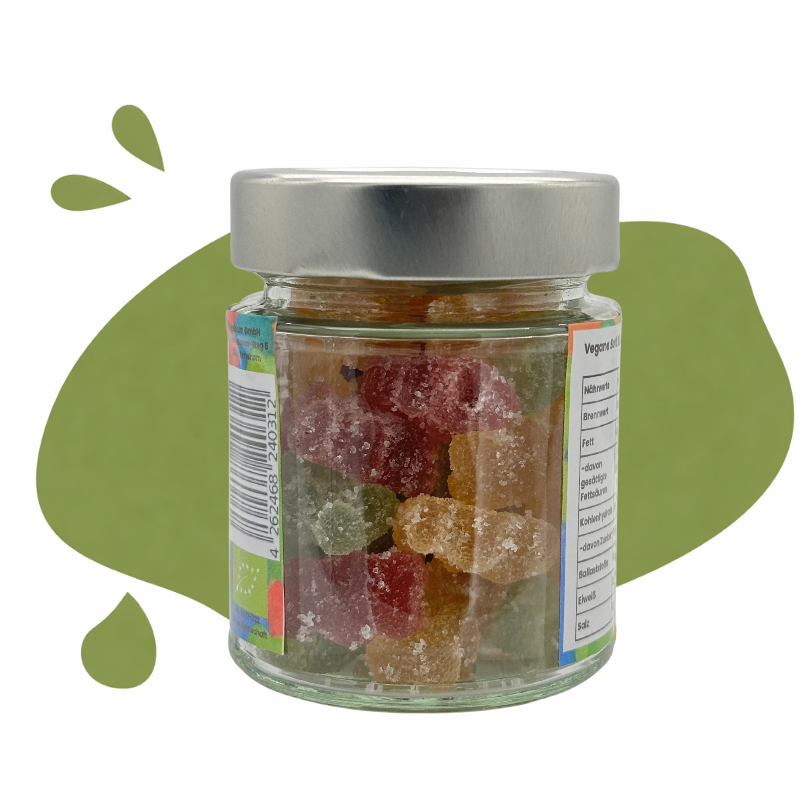 Vegane Soft Bärchen im Glas bio, vegan 100 g Fruchtgummi ohne Gelatine