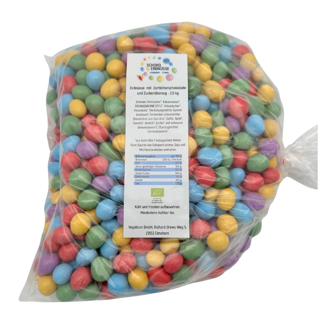 Schoko-Erdnüsse bio, vegan, 2,5 kg