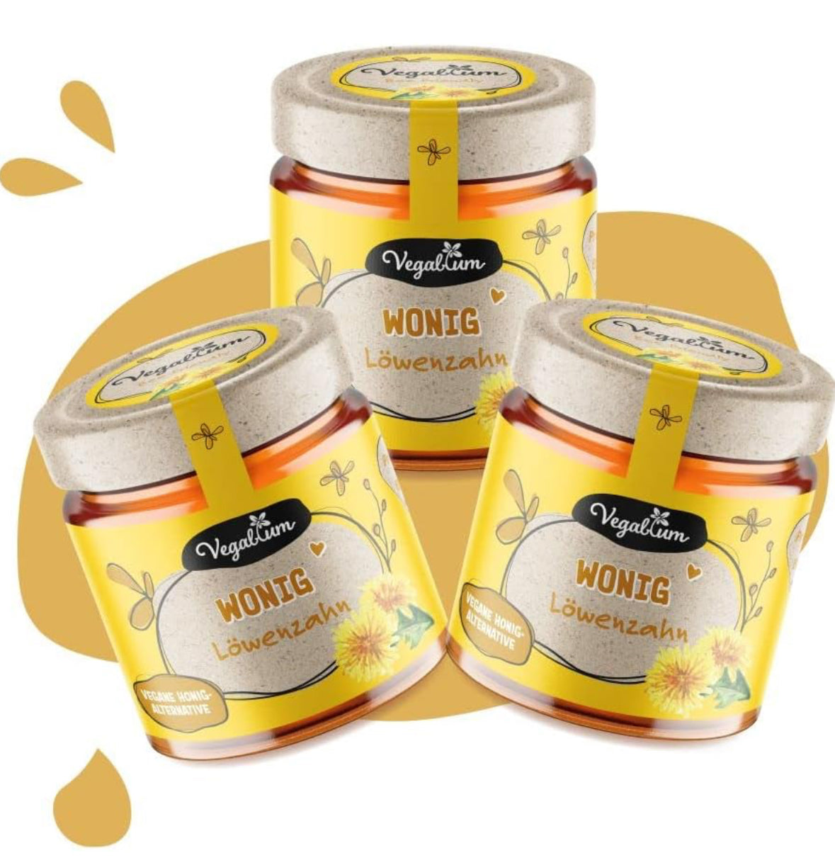 3er Pack Wonig Löwenzahn bio, 3 x 225g vegane Honig-Alternative