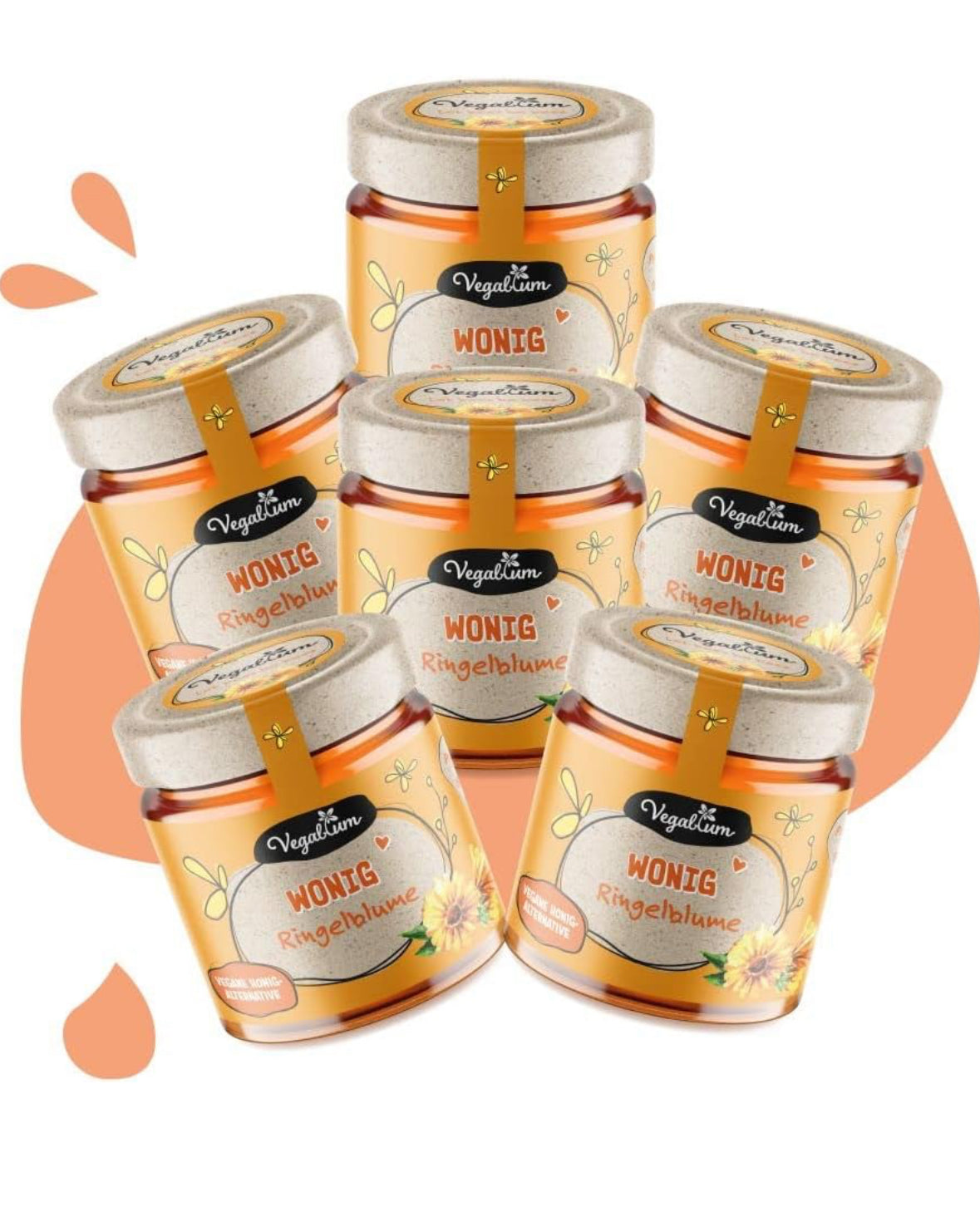6er Pack Wonig Ringelblume bio, 6 x 225g vegane Honig-Alternative