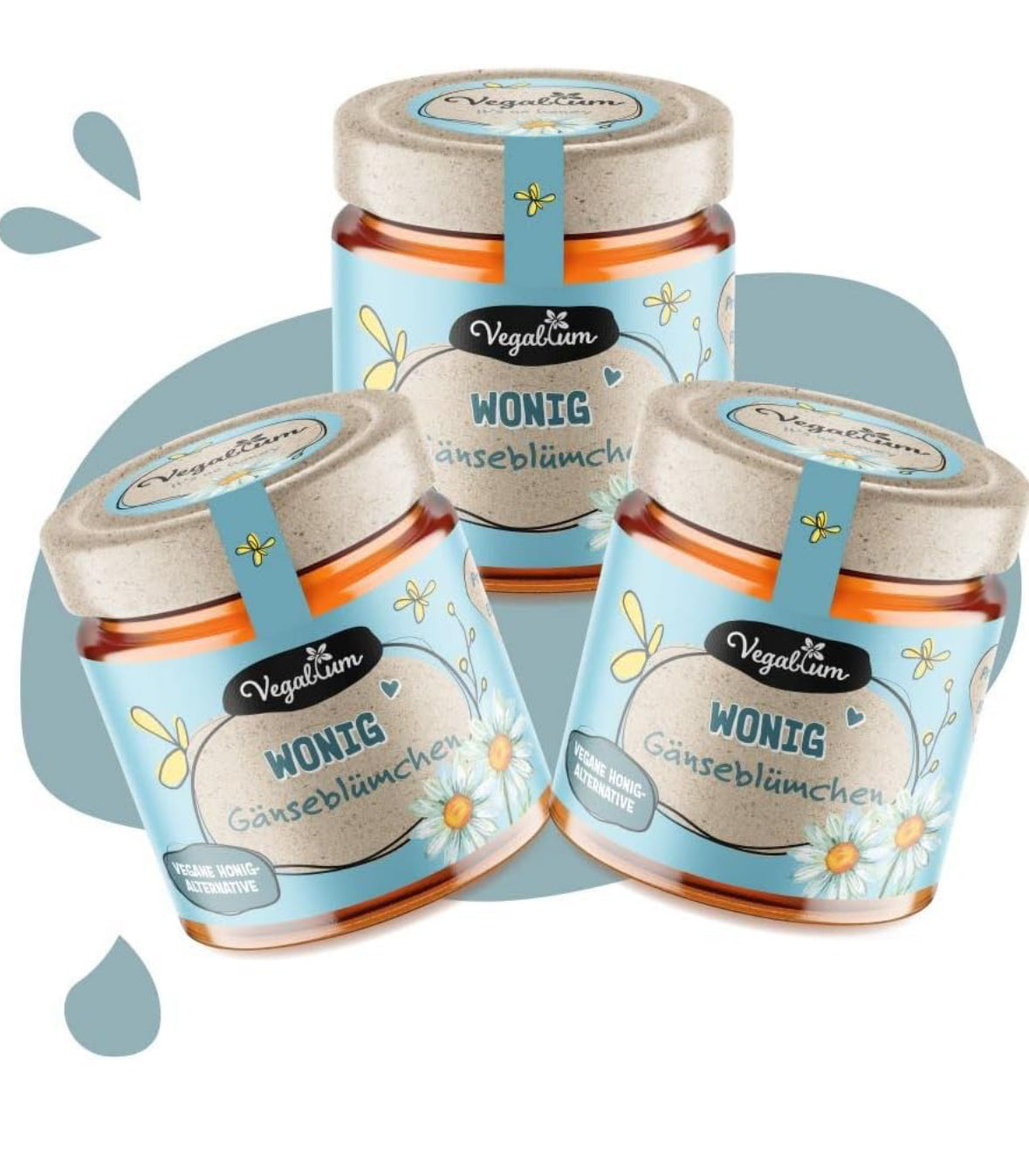 3er Pack Wonig Gänseblümchen bio, 3 x 225g vegane Honig-Alternative