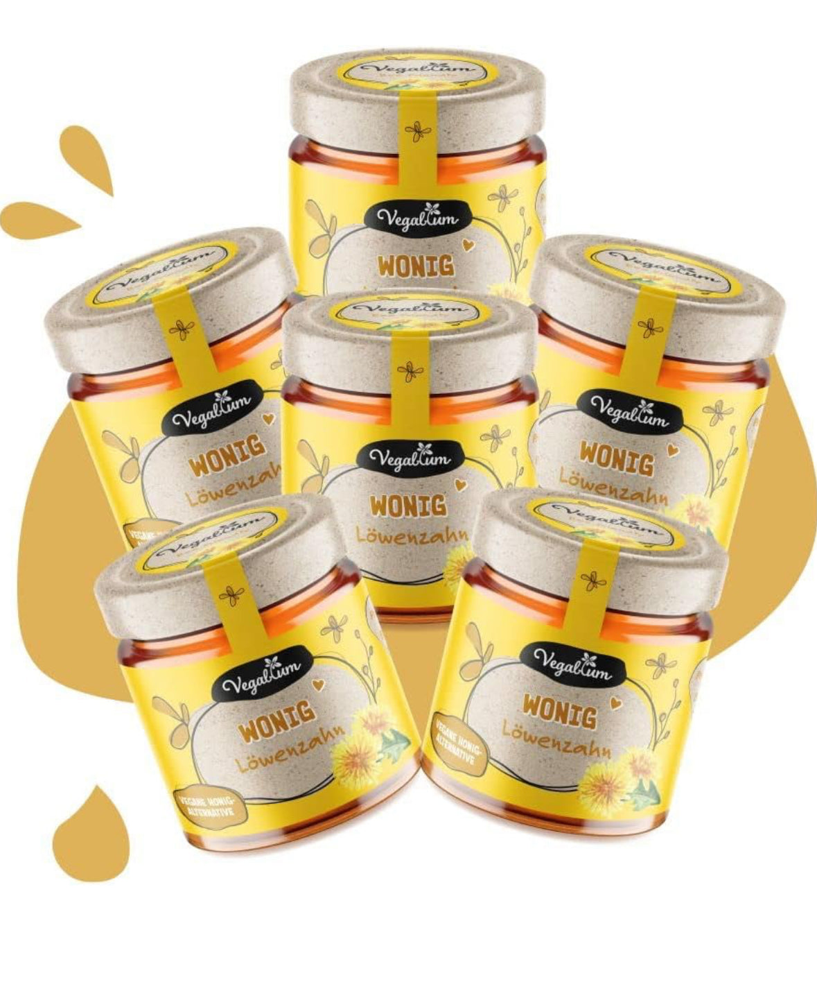 6er Pack Wonig Löwenzahn bio, vegane Honig-Alternative, Honigersatz (6x225g)