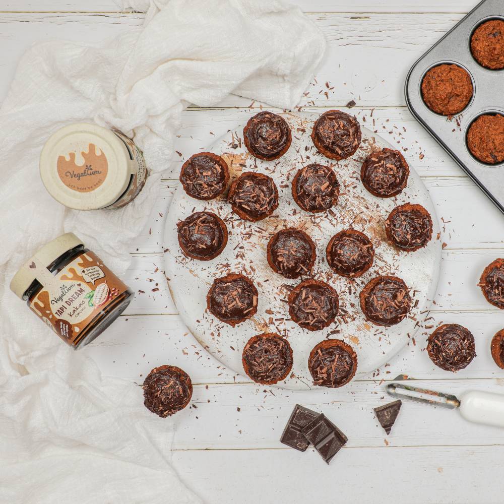 Vegane Muffins mit Tapi Dream Kakao fructosearme Honig-Alternative