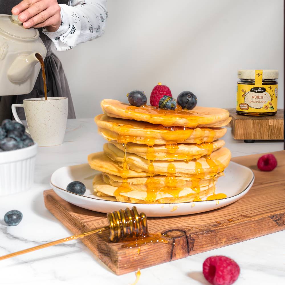Vegane Pancakes mit Wonig