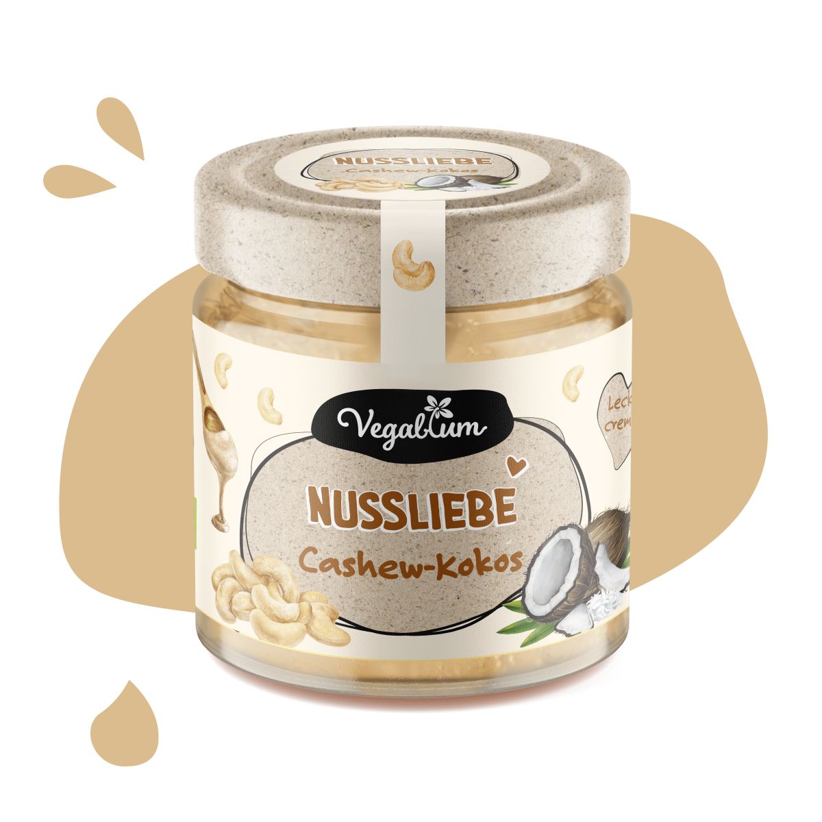 Nussliebe, Nusscreme mit Cashew-Kokos vegan, bio, palmölfrei