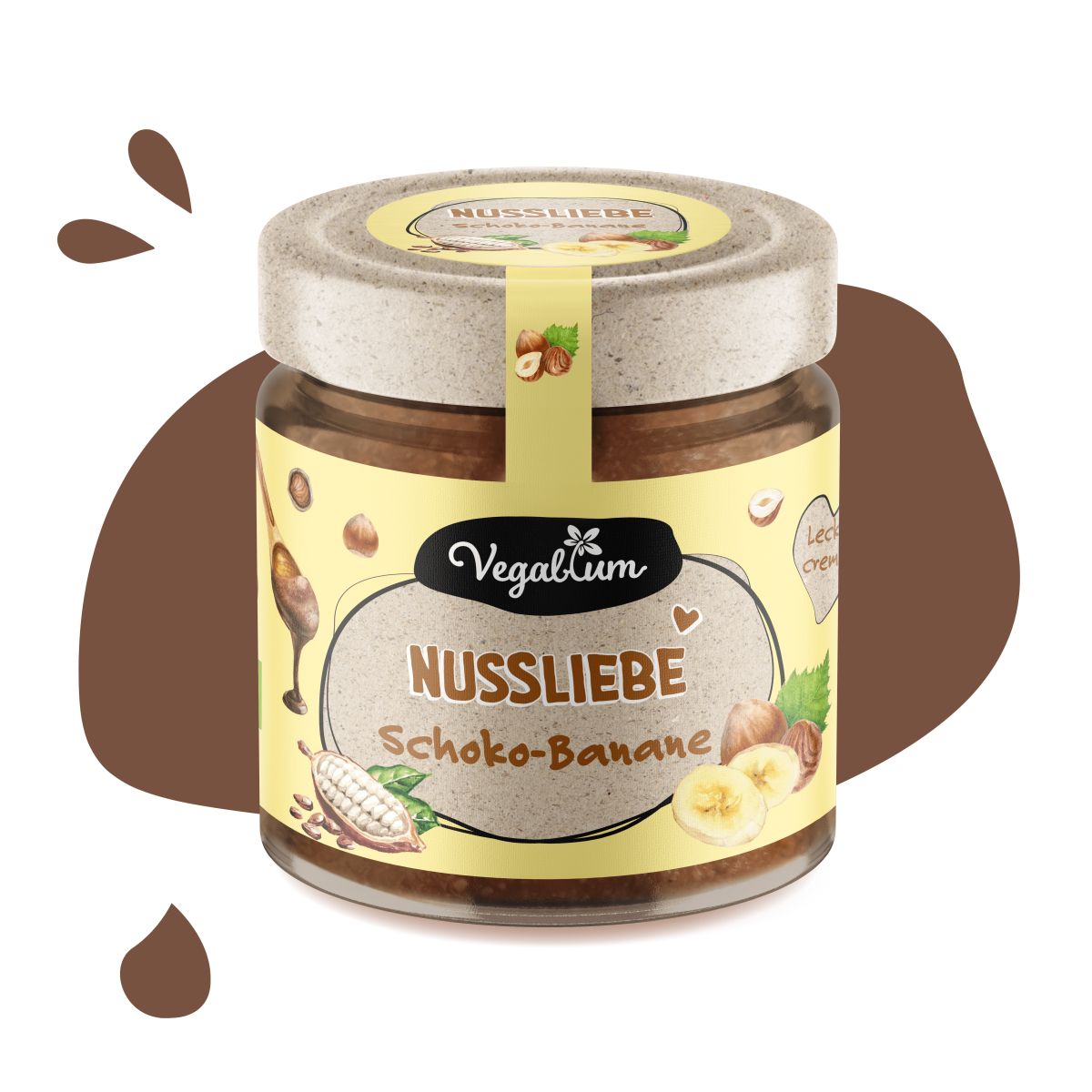 Nussliebe, Nusscreme mit Schoko-Banane vegan, bio, palmölfrei
