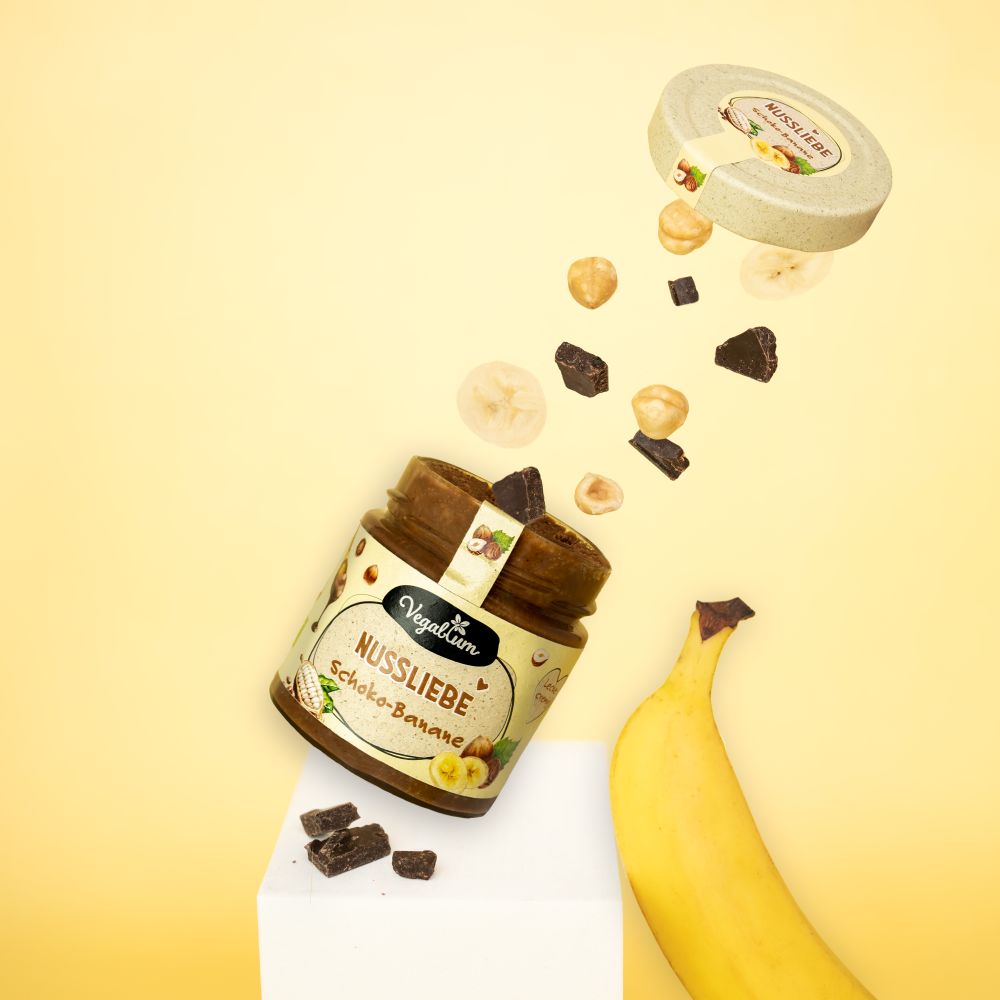 Nussliebe, Nusscreme mit Schoko-Banane, vegan, bio, palmölfrei