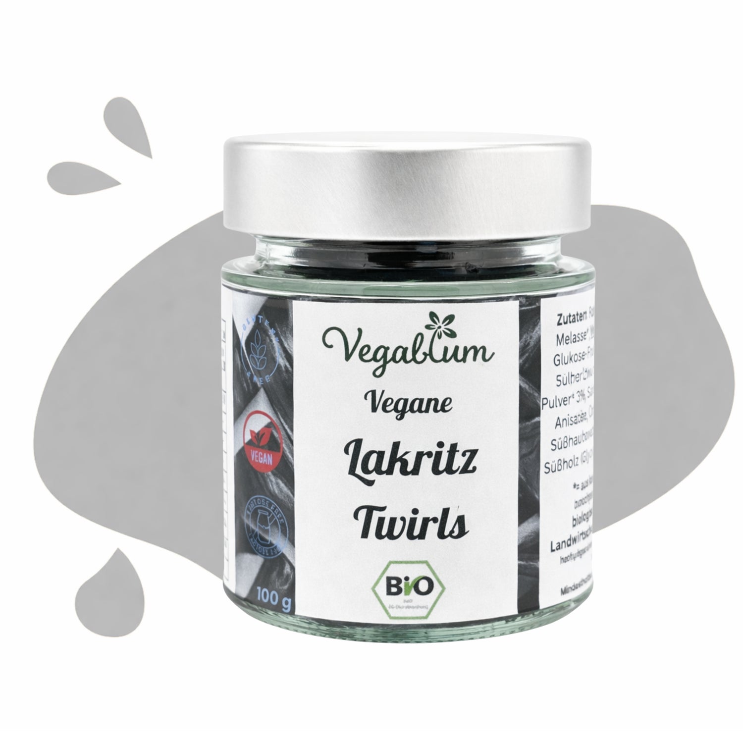 Vegane Lakritz Twirls im Glas bio, 100 g vegan