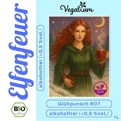 Elfenfeuer ROT bio, 1 l Alkoholfrei (<0,5 % vol.)  Glühpunsch