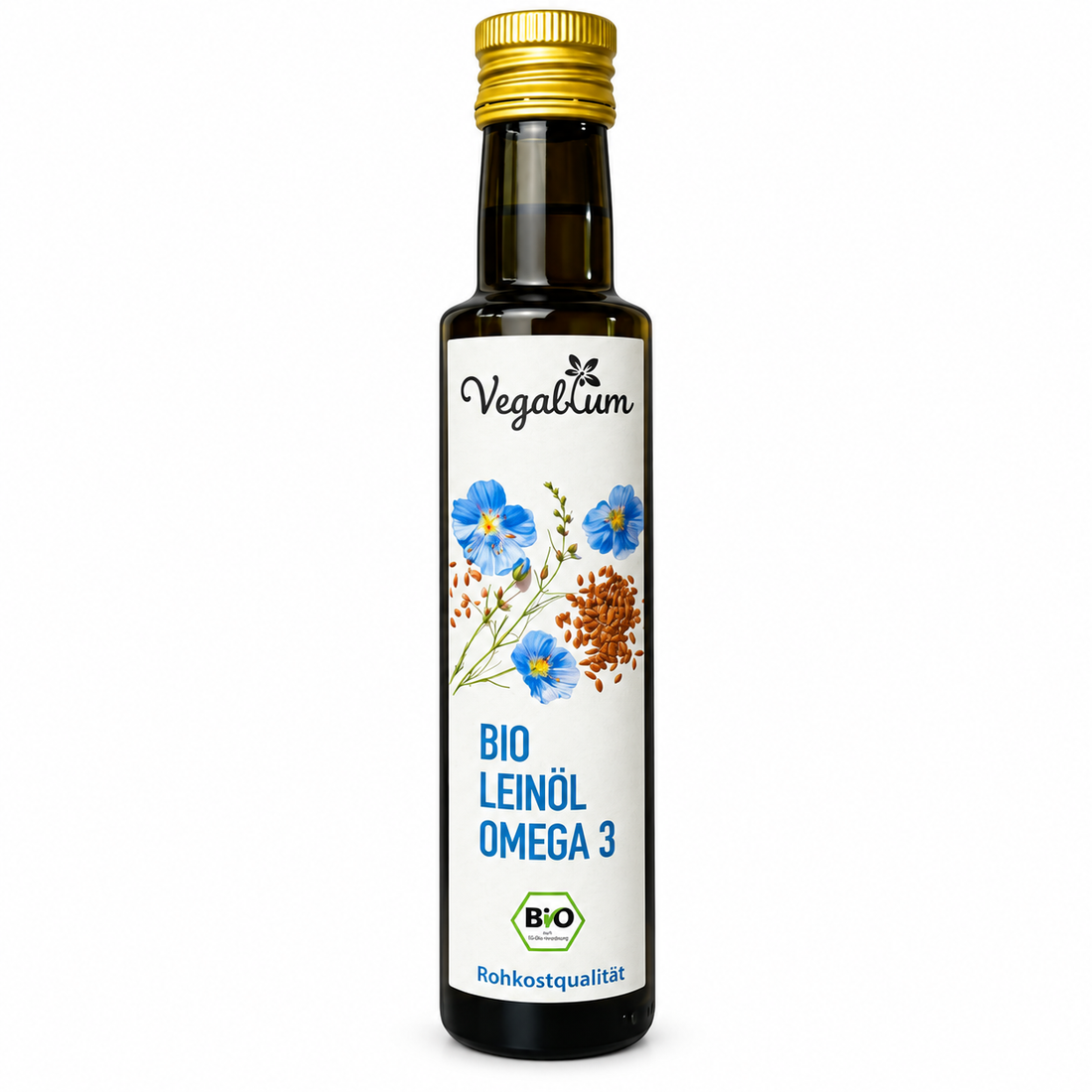 Bio Leinöl, 250 ml, mild nussig und reich an Omega 3