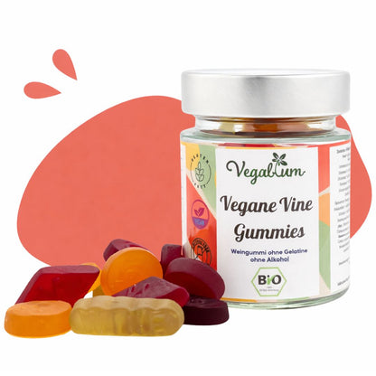 Vegane Vine Gummies im Glas bio, vegan 100 g Fruchtgummi ohne Gelatine, ohne Alkohol