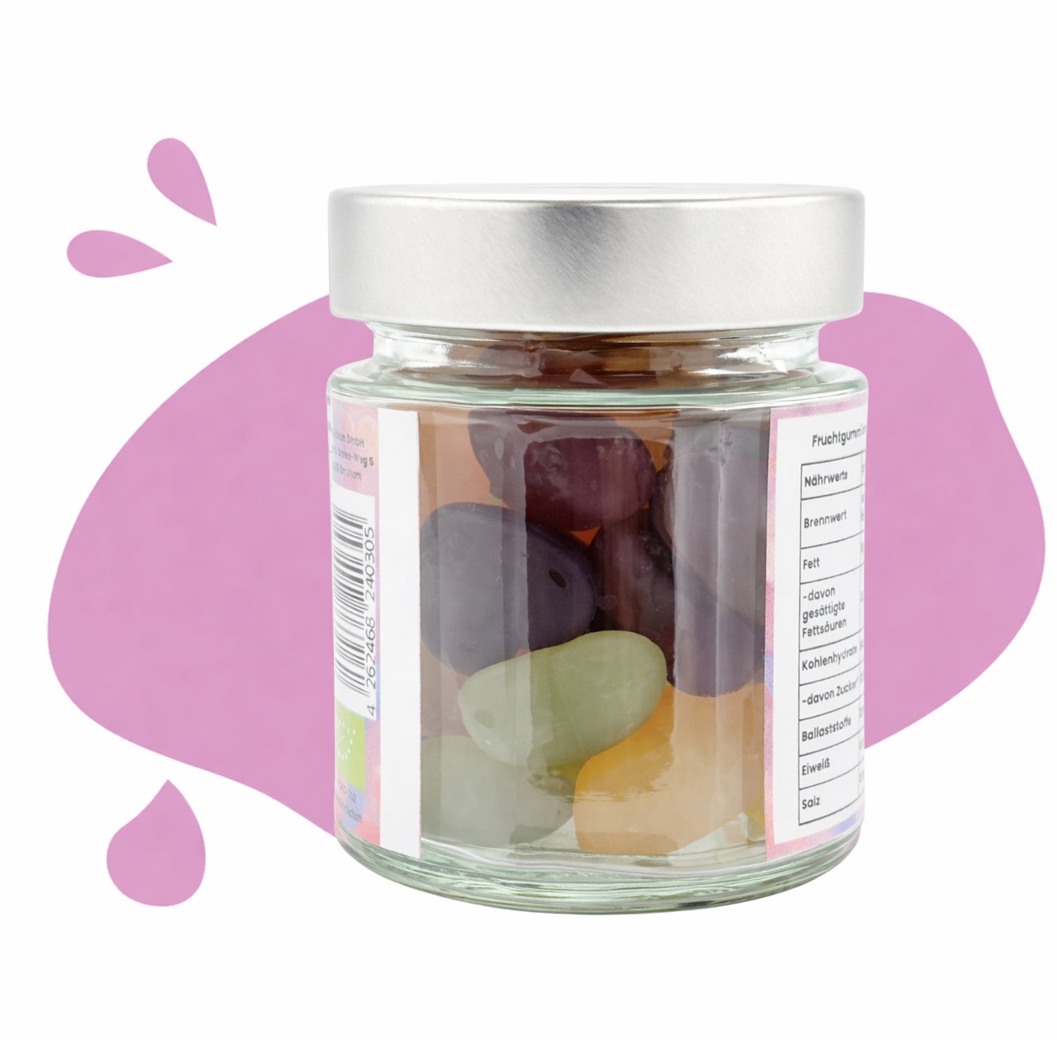 Vegane Fruchtgummi Herzen im Glas bio, vegan 100 g Fruchtgummi ohne Gelatine