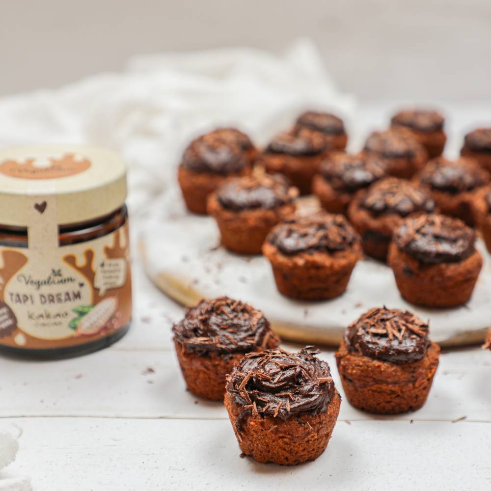 Vegane Muffins mit Tapi Dream Kakao fructosearme Honig-Alternative