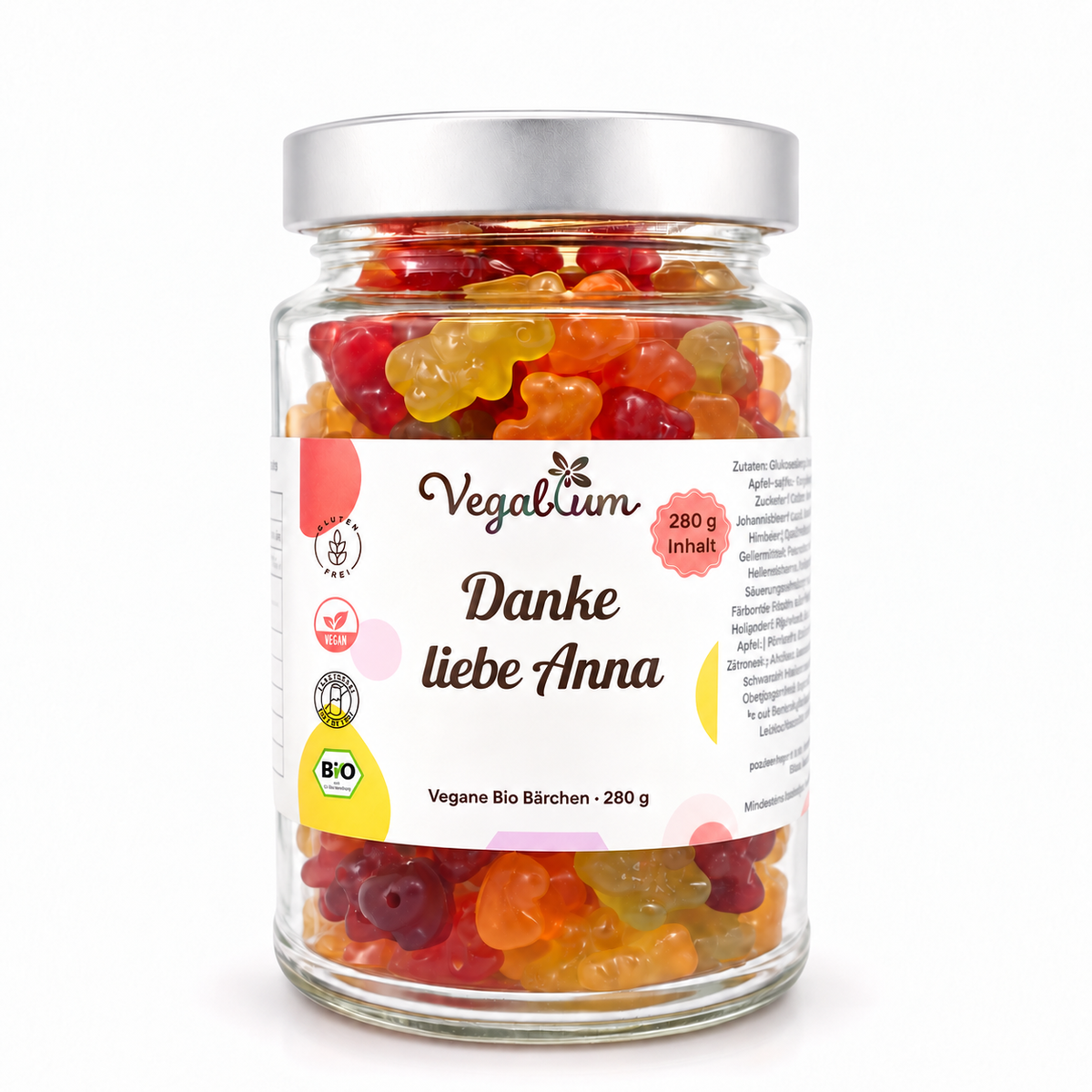 Personalisierte Bio Gummibärchen – Danke / liebe Anna