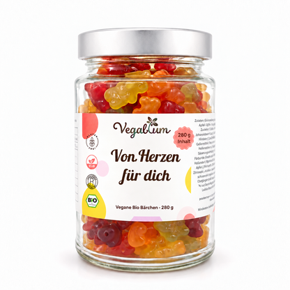 Personalisierte Bio Gummibärchen – Von Herzen / für dich
