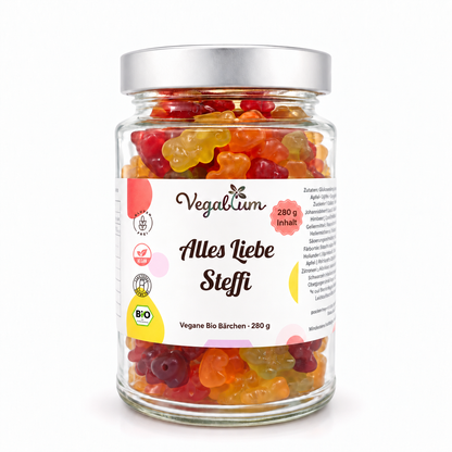 Personalisierte Bio Gummibärchen – Alles Liebe / Steffi