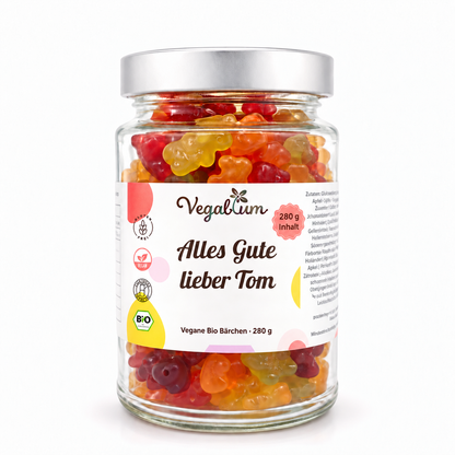 Personalisierte Bio Gummibärchen – Alles Gute / lieber Tom