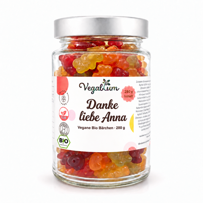 Personalisierte Bio Gummibärchen – Danke / liebe Anna