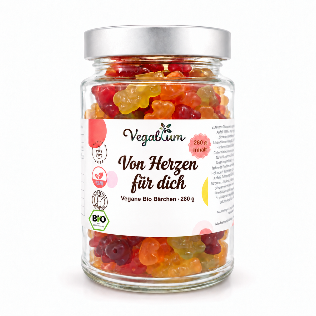 Personalisierte Bio Gummibärchen – Von Herzen / für dich