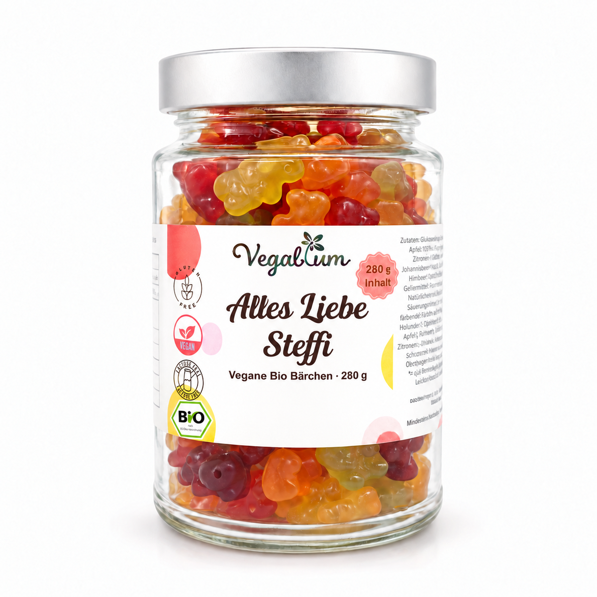 Personalisierte Bio Gummibärchen – Alles Liebe / Steffi