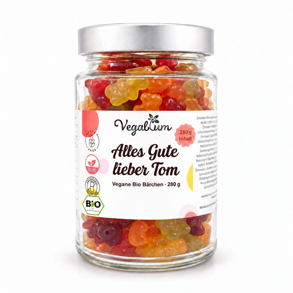 Personalisierte Bio Gummibärchen – Alles Gute / lieber Tom