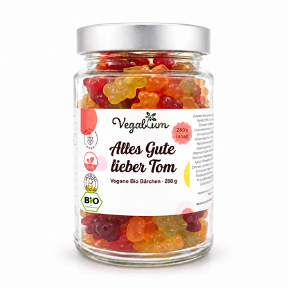 Personalisierte Bio Gummibärchen – Alles Gute / lieber Tom