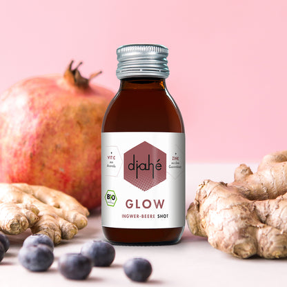 djahé GLOW Bio Ingwer-Beere Shot 100ml Glasflasche
