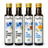 Vegablum Bio Öl Probier Set, vier Flaschen à 250 ml mit Schwarzkümmelöl gefiltert und ungefiltert, Leinöl pur und Leinöl Orange