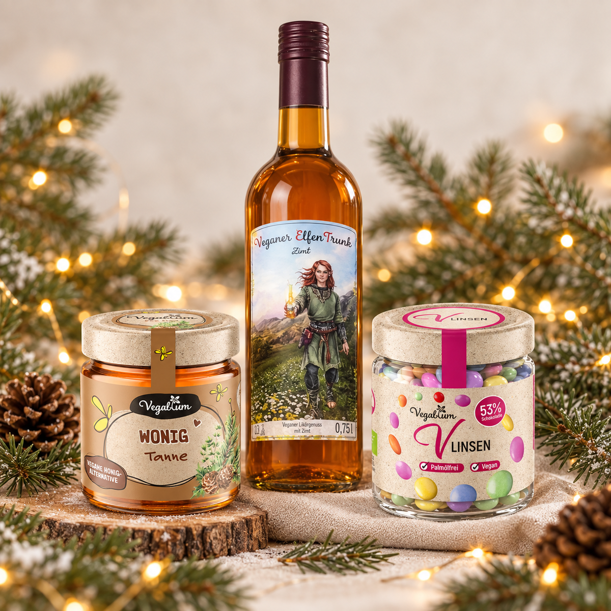 Vegablum Winter Geschenkset mit Wonig Tanne, VET Zimt und Vlinsen