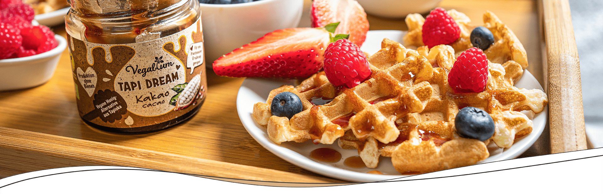 Rezept: Vegane belgische Waffeln mit Tapi Dream Kakao, die fructosearme Hong-Alternative